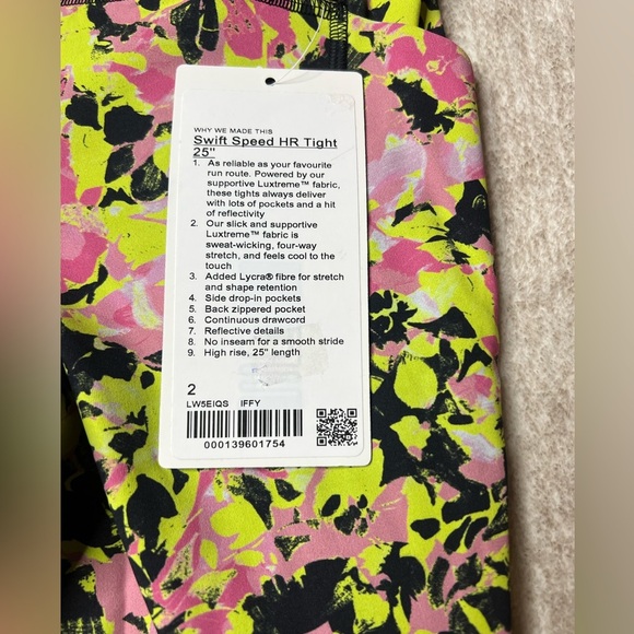 NWT Lululemon Women’s Swift Speed HR Tight 25” Sz 2 Inflect Floral Leggings IFFY - Picture 3 of 7